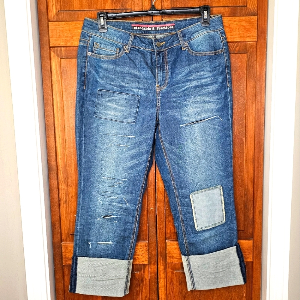 Standards & Practices Distressed Patchwork Straig… - image 2